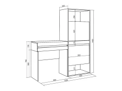 Zapatero, 130x35x145cm, Dormitorio, habitación, Tocador, Cemento