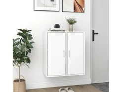 Zapateros 2 uds Blanco 32x35x70 cm Aglomerado