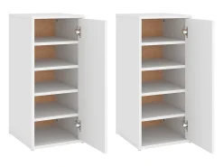 Zapateros 2 uds Blanco 32x35x70 cm Aglomerado