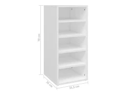 zapateros blancos de 31,5 x 35 x 70 cm de madera de ingeniería