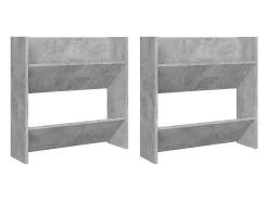 Zapateros de pared 2 uds Gris hormigón 60x18x60 cm