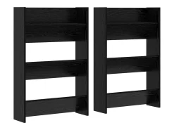Zapateros de pared 2 uds Roble negro 60 x 18 x 60 cm