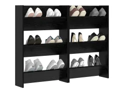 Zapateros de pared 2 uds Roble negro 60 x 18 x 60 cm