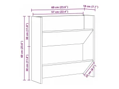 Zapateros de pared con balda Otros 2 piezas roble artesanal