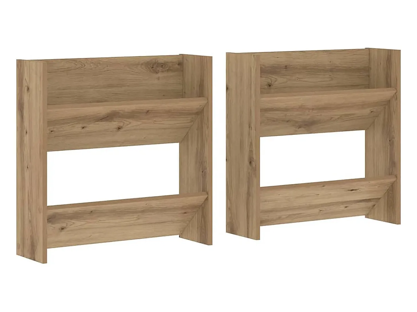 Zapateros de pared con balda Otros 2 piezas roble artesanal