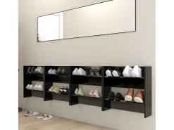 zapateros de pared de madera de ingeniería negra