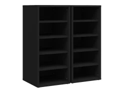 zapateros negros de 31,5 x 35 x 70 cm de madera de ingeniería