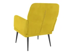 Zarina Sillón de terciopelo amarillo 62x79x79 cm