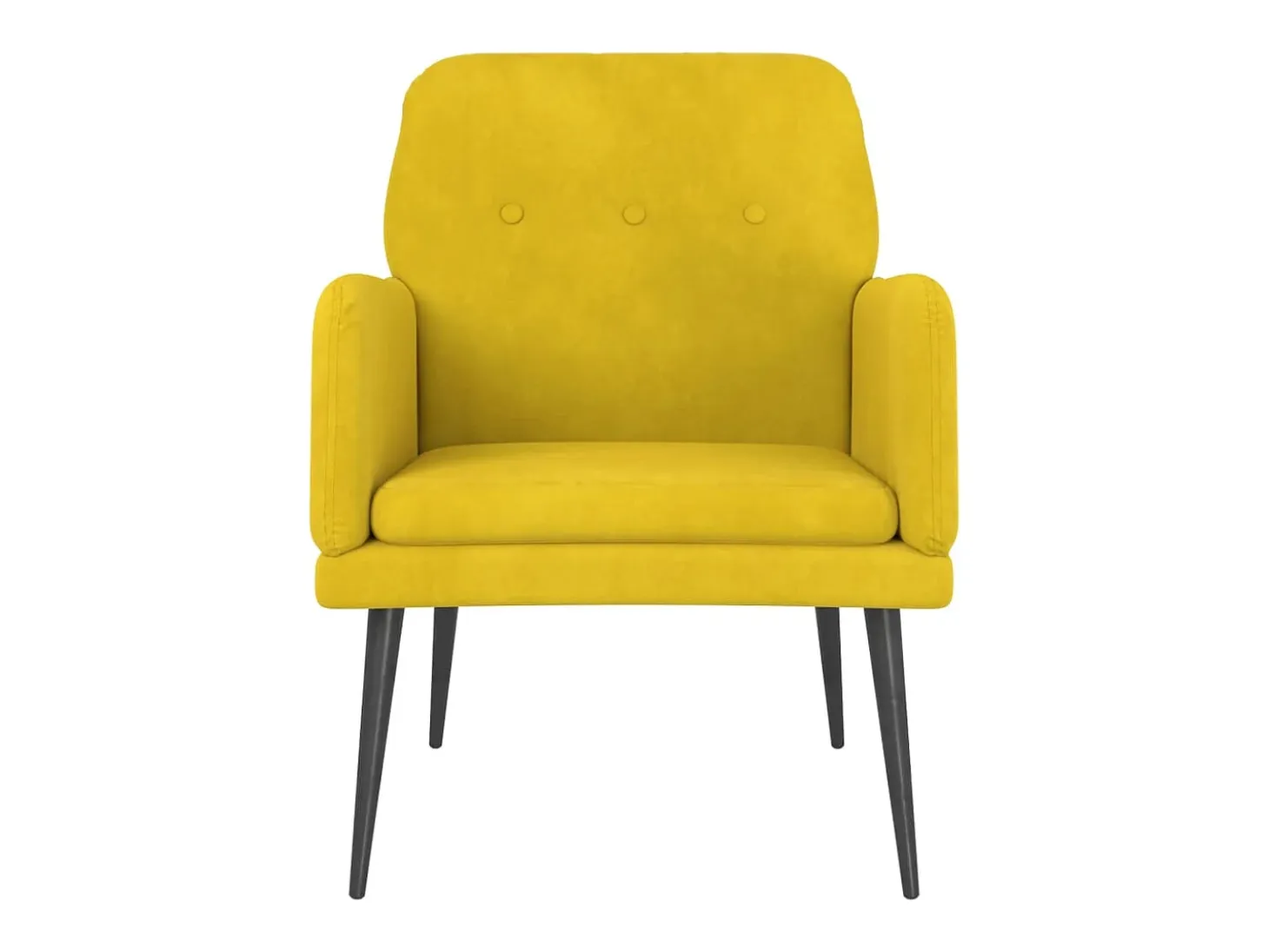 Zarina Sillón de terciopelo amarillo 62x79x79 cm