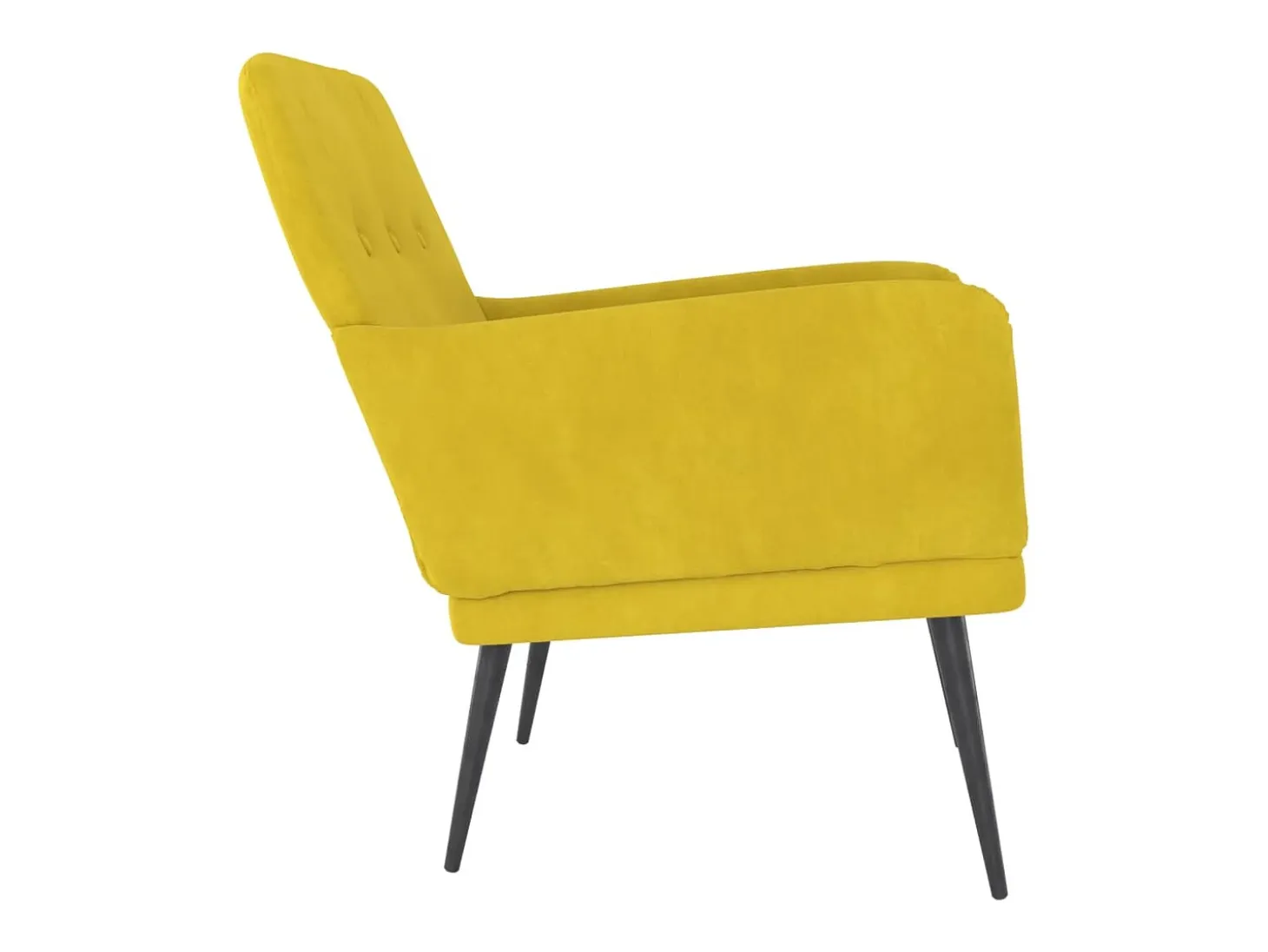 Zarina Sillón de terciopelo amarillo 62x79x79 cm