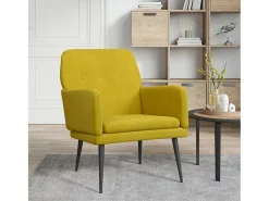 Zarina Sillón de terciopelo amarillo 62x79x79 cm