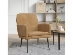 Zarina Sillón de terciopelo marrón 62x79x79 cm