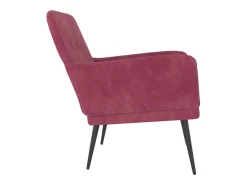 Zarina Sillón de terciopelo rojo tinto 62x79x79 cm