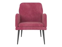Zarina Sillón de terciopelo rojo tinto 62x79x79 cm