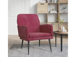 Zarina Sillón de terciopelo rojo tinto 62x79x79 cm
