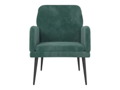 Zarina Sillón de terciopelo verde oscuro 62x79x79 cm