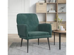 Zarina Sillón de terciopelo verde oscuro 62x79x79 cm