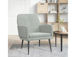 Zarina Sillón de terciopelo gris claro 62x79x79 cm