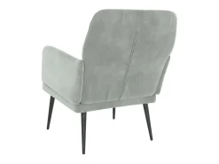Zarina Sillón de terciopelo gris claro 62x79x79 cm