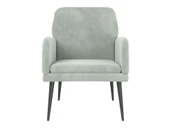 Zarina Sillón de terciopelo gris claro 62x79x79 cm