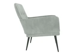 Zarina Sillón de terciopelo gris claro 62x79x79 cm