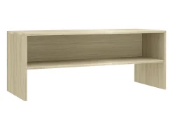 Zerina Mueble de TV madera contrachapada color roble 100x40x40cm