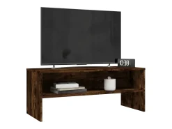 Zerina Mueble de TV madera contrachapada roble ahumado 100x40x40 cm