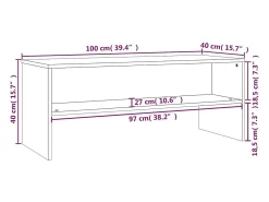 Zerina Mueble de TV madera contrachapada roble ahumado 100x40x40 cm
