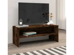 Zerina Mueble de TV madera contrachapada roble ahumado 100x40x40 cm