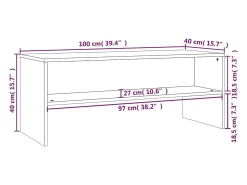 Zerina Mueble para TV madera contrachapada negro100x40x40 cm