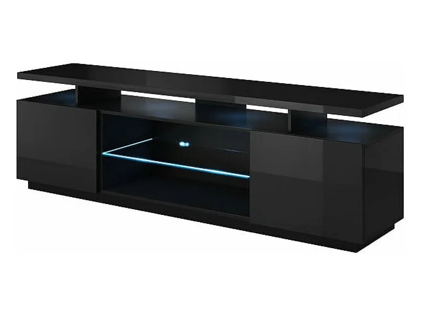 Zohra soporte de TV LED negro brillante 180 cm - blanco